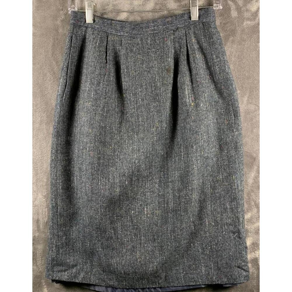 Vintage 80's Women's Grey Tweed Pencil Skirt